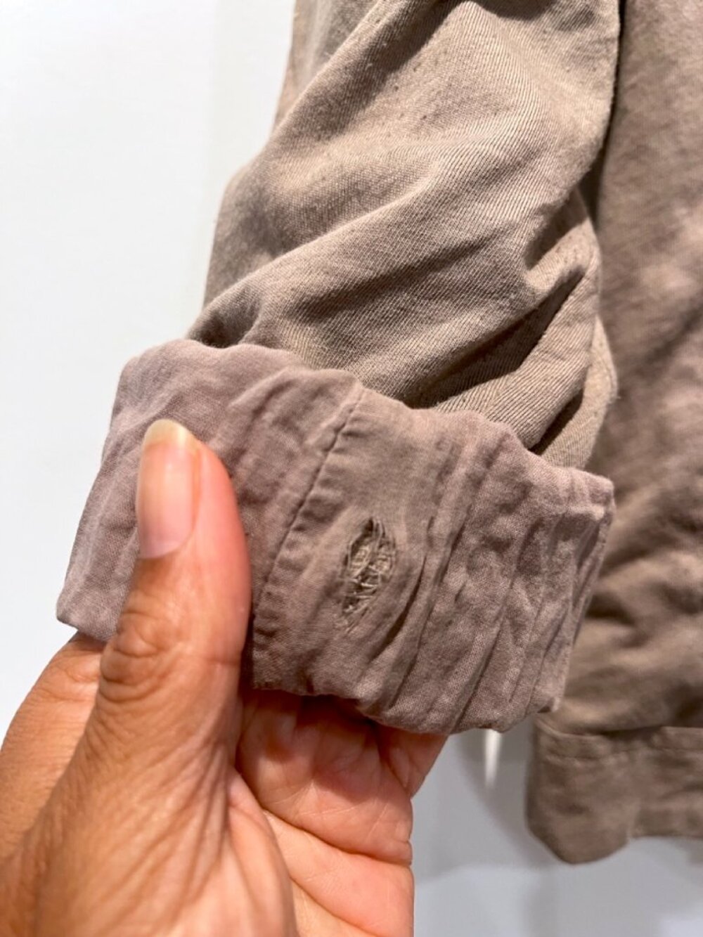 J.Crew Taupe Brown Jersey Moto Jacket Funnel Neck M - Picture 4 of 10